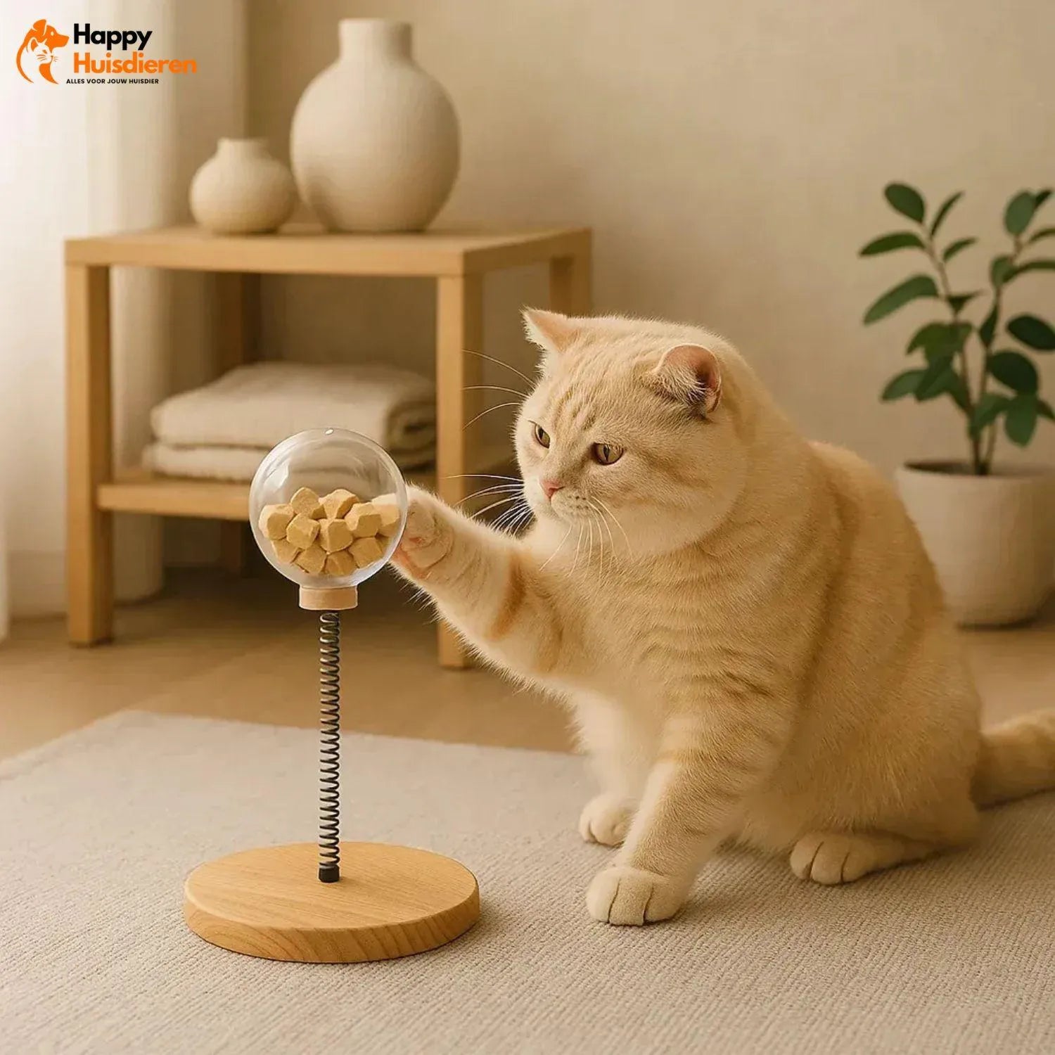 SnackSpring | Interactief voerspeeltje voor katten – stimuleert spijsvertering & spel