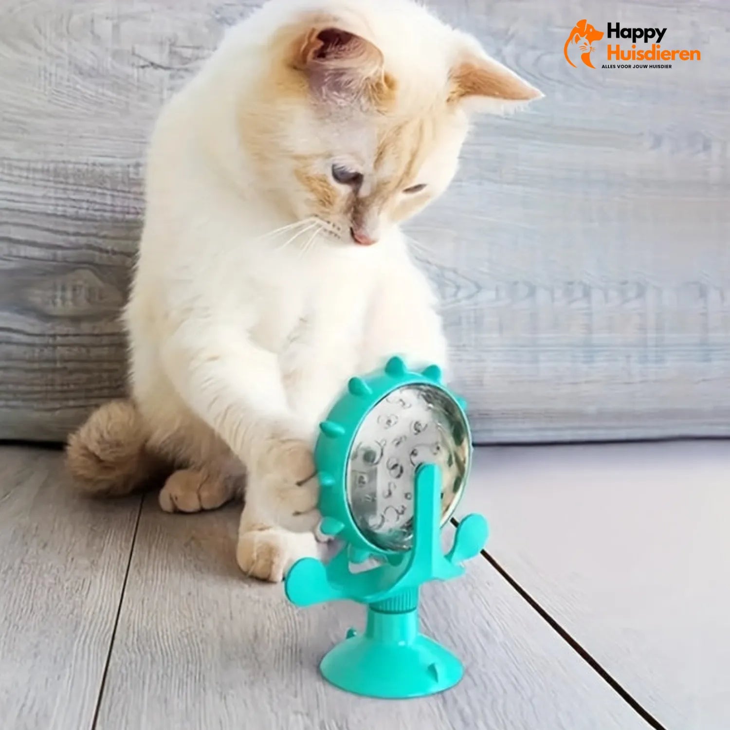 SnoepSpin Spel | Interactieve Katten Voerpuzzel & Snackdispenser – Slow Feeder met Krachtige Zuignap (360°)