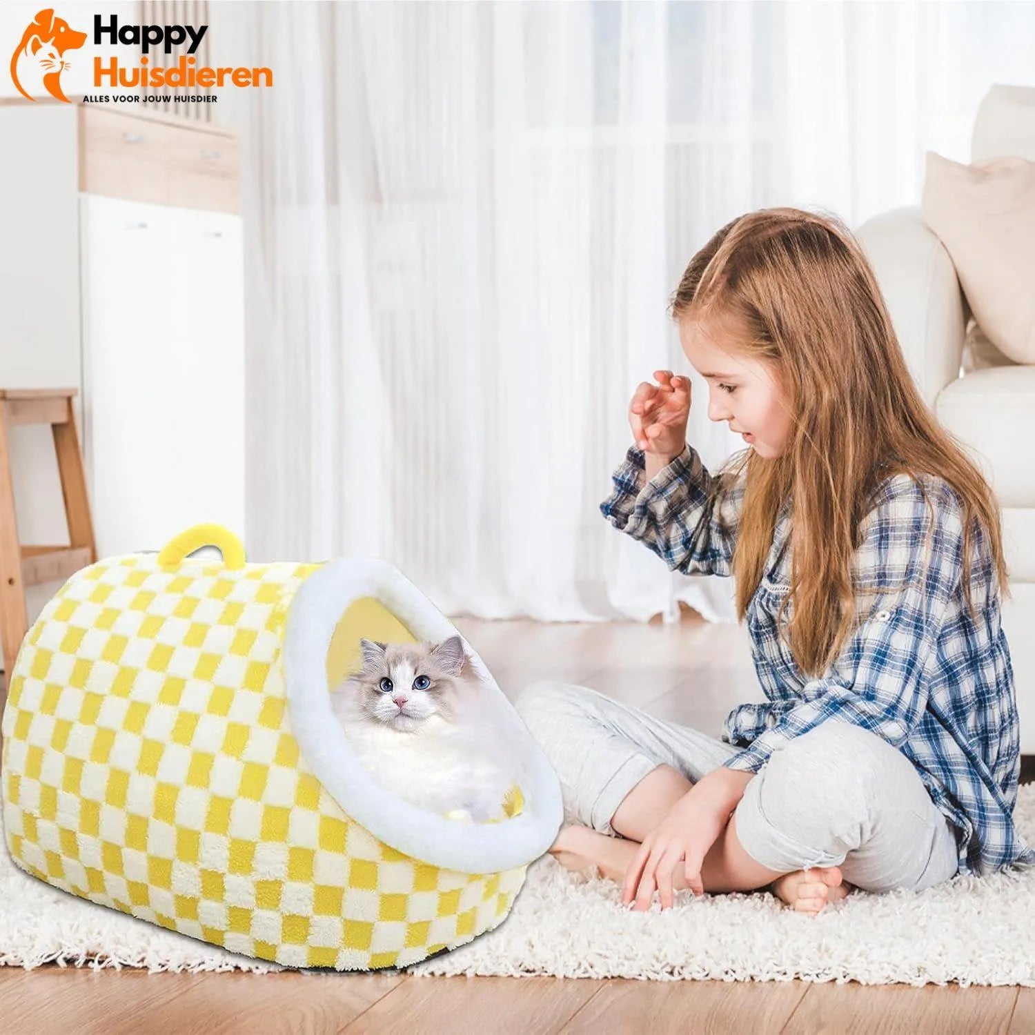 Snuggle Pups | Comfortabele Pluche Mand voor Honden & Katten – Zacht & Kalmerend