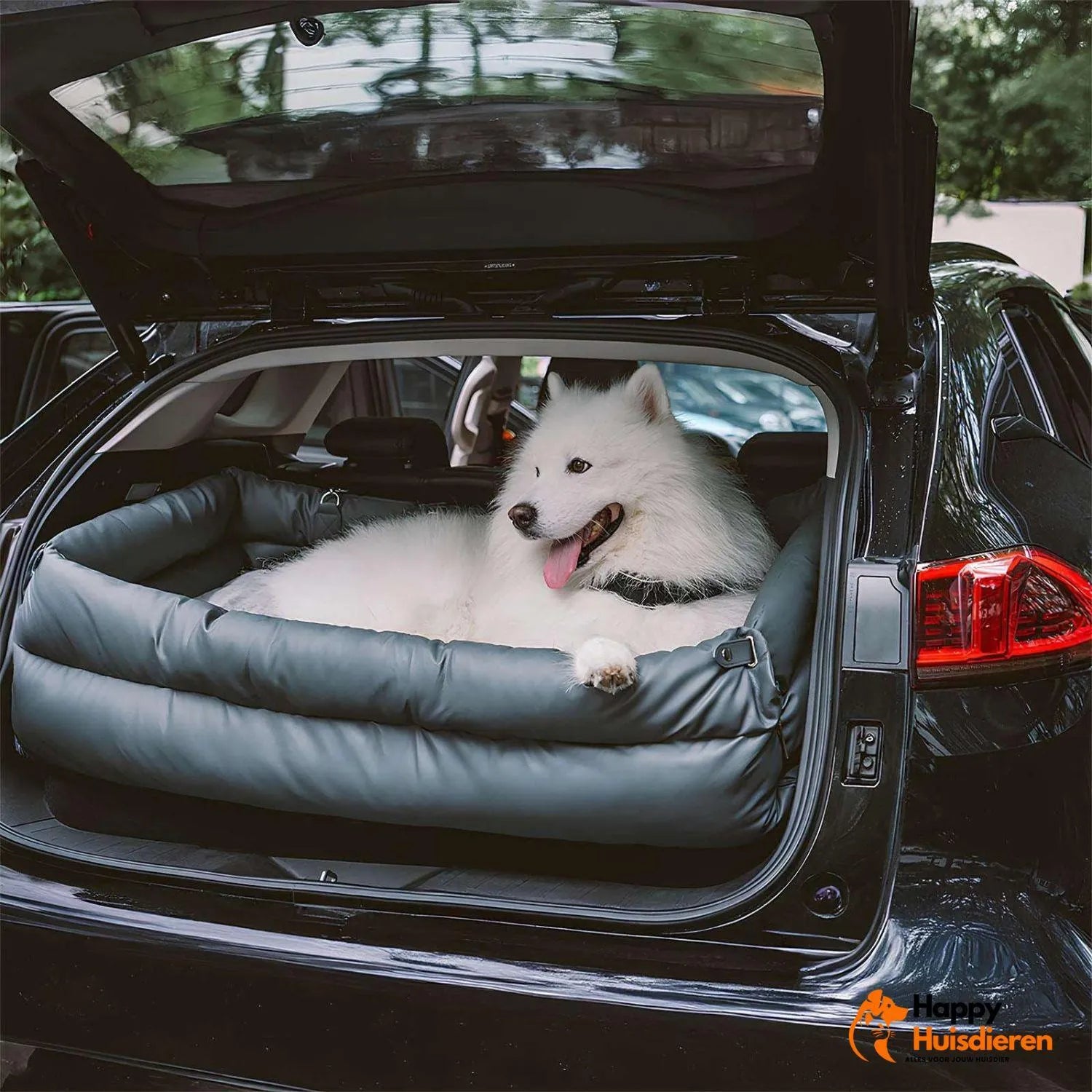 Stadsreisgenoot Luxe | Grote kunstleren autostoel voor honden met verhoogd zitcomfort