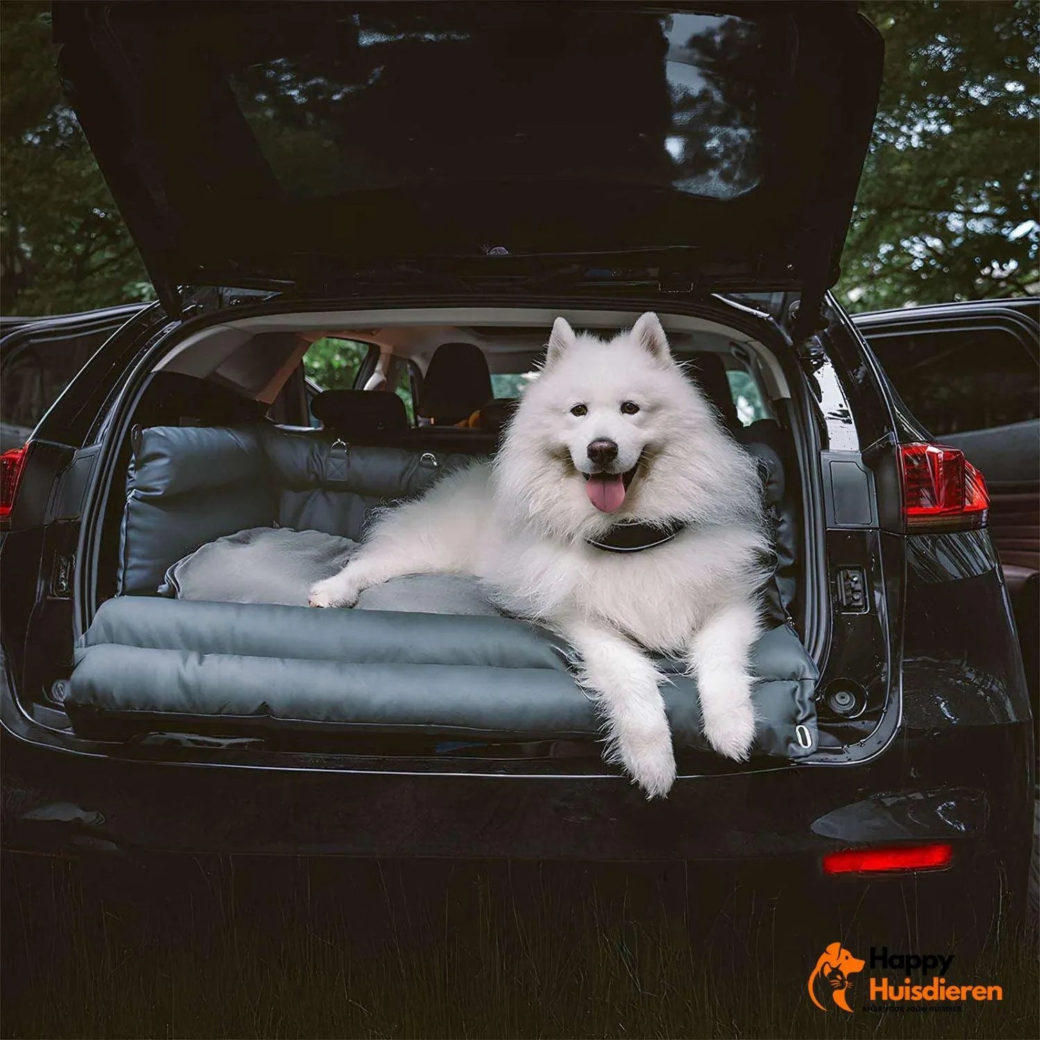 Stadsreisgenoot Luxe | Grote kunstleren autostoel voor honden met verhoogd zitcomfort
