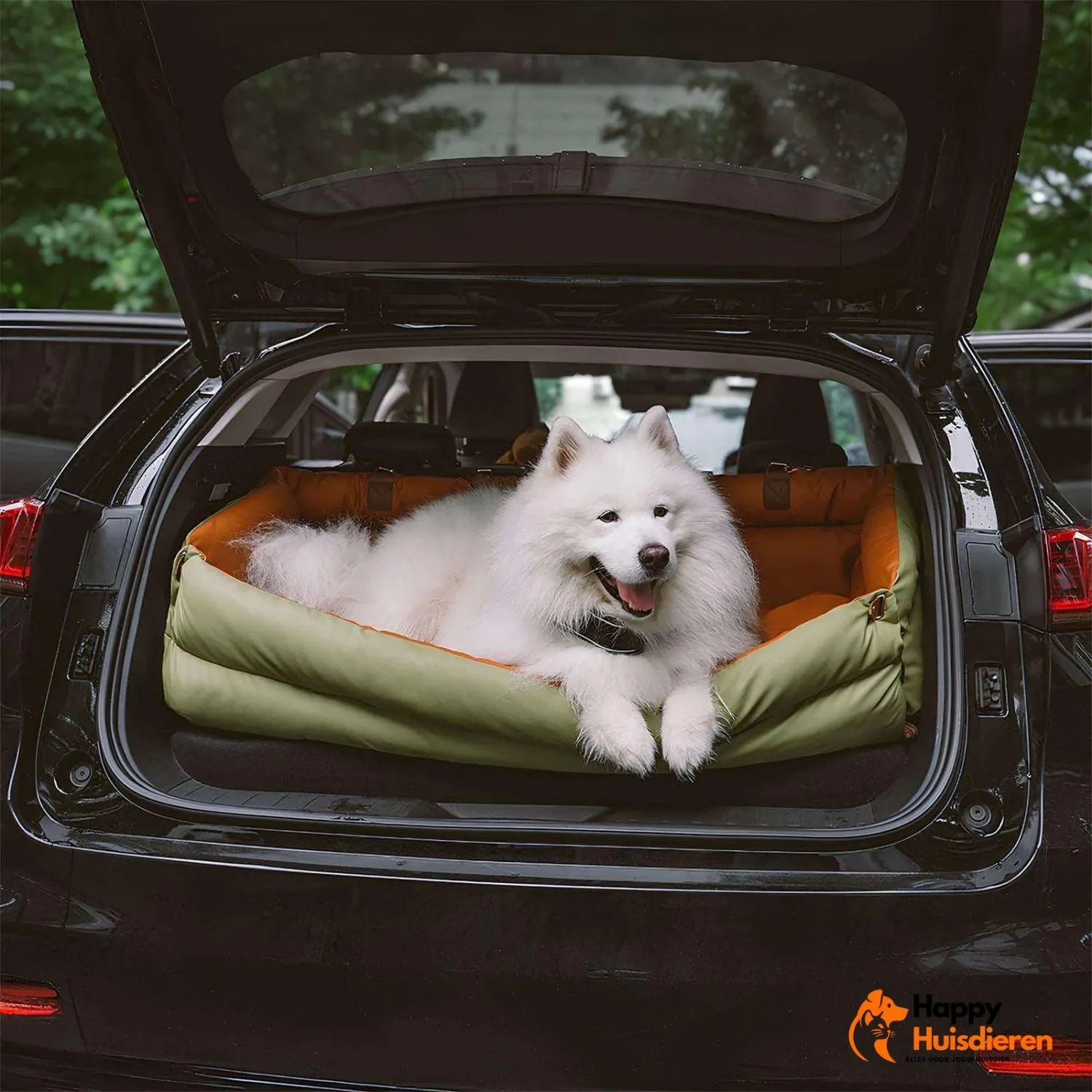 Stadsreisgenoot Luxe | Grote kunstleren autostoel voor honden met verhoogd zitcomfort