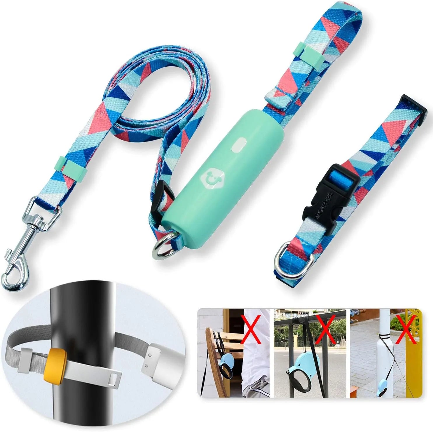 StayClip Hondenriem | Slimme Nylon Riem met Ingebouwde Bevestigingslus