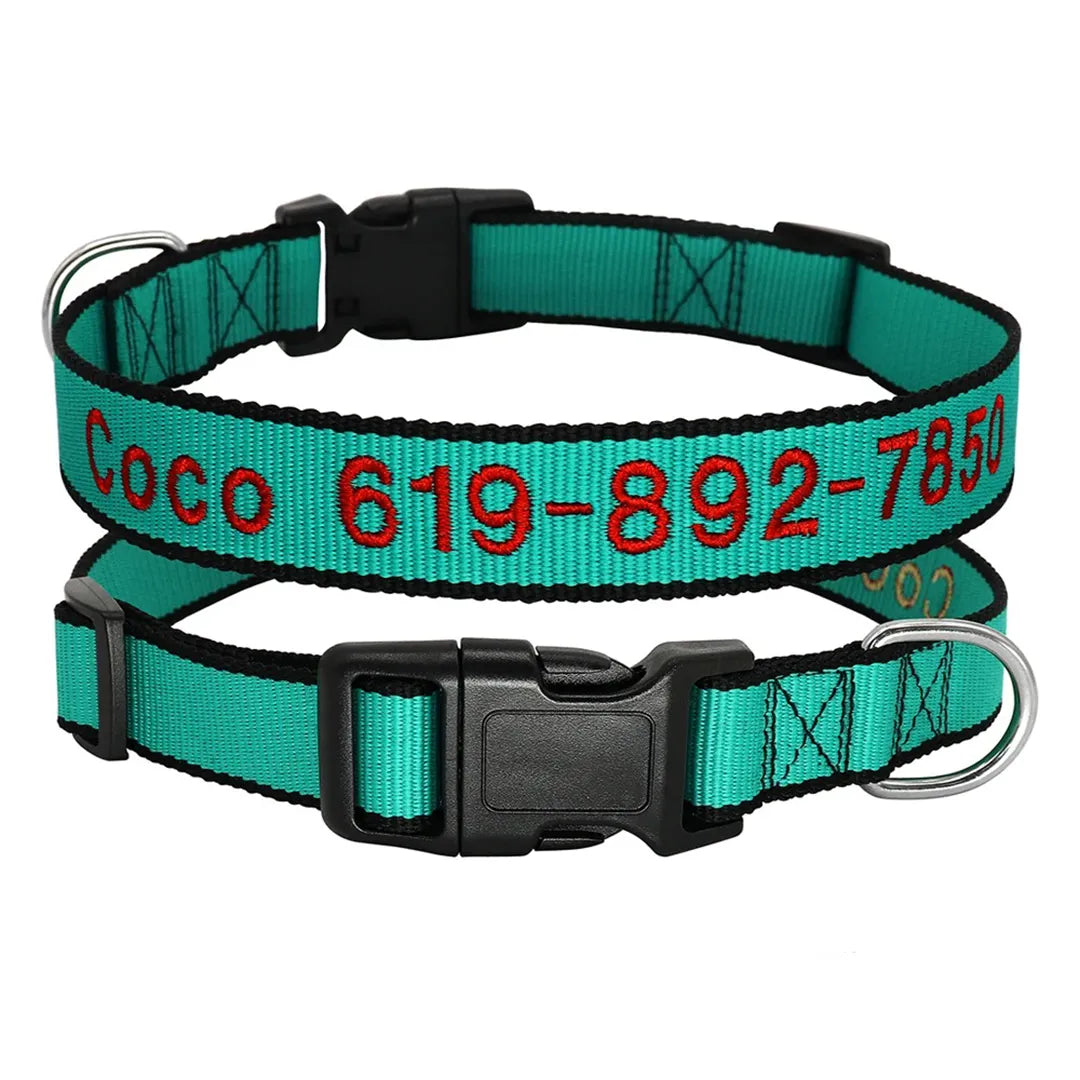 StitchSafe Halsband | Op Maat Geborduurde Nylon Halsband voor Honden