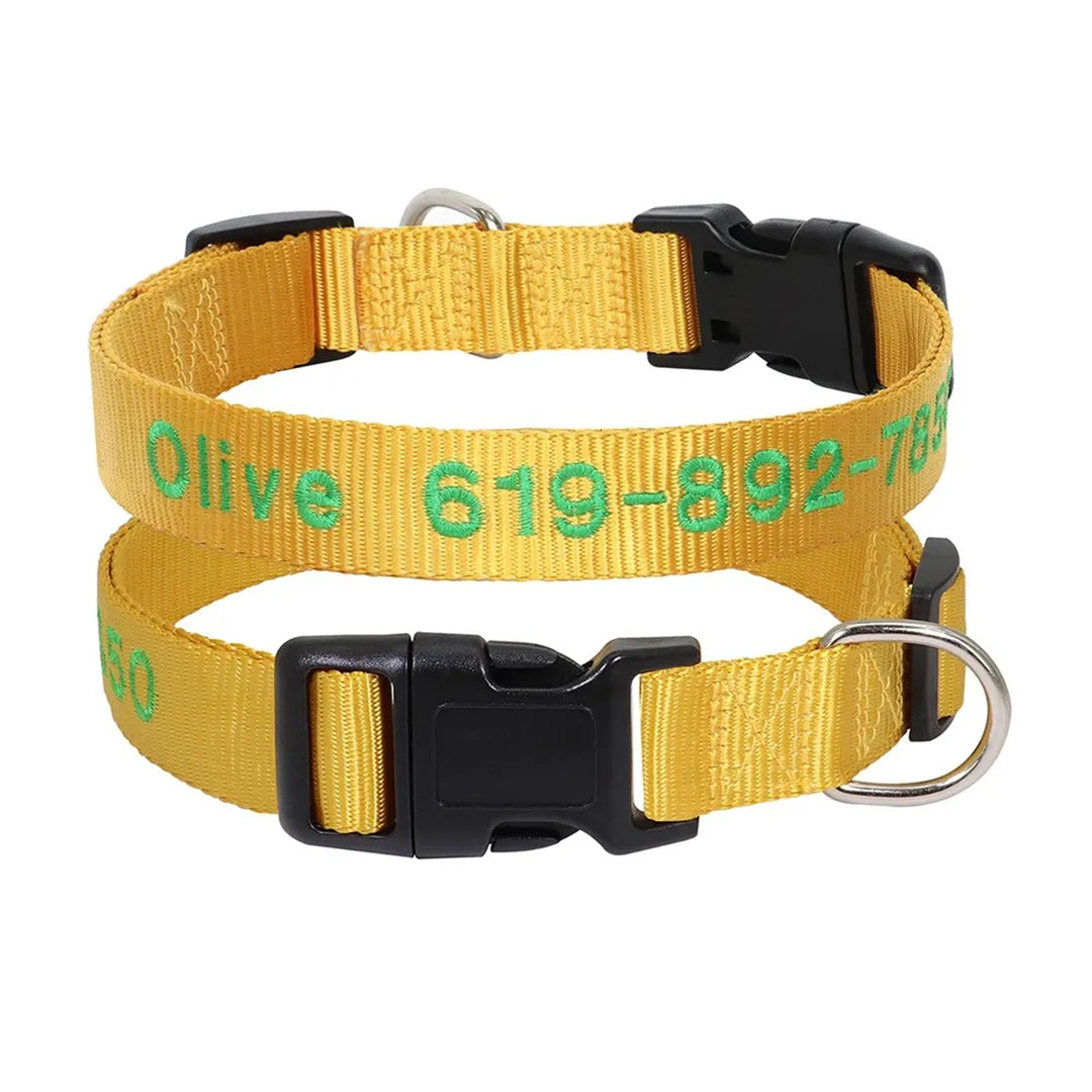 StitchSafe Halsband | Op Maat Geborduurde Nylon Halsband voor Honden