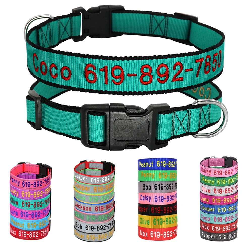 StitchSafe Halsband | Op Maat Geborduurde Nylon Halsband voor Honden