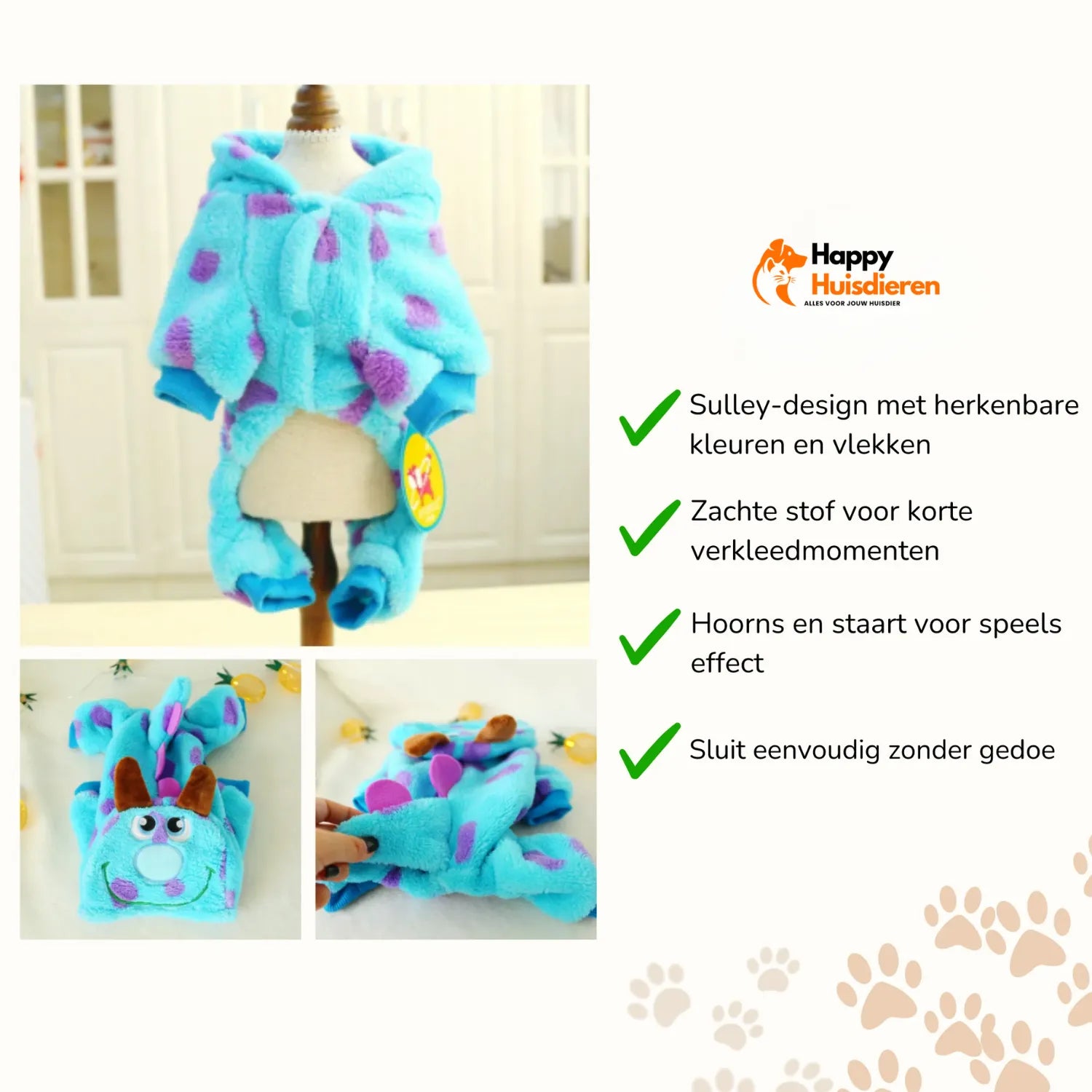 Sulley Snoezelpak | Karaktergetrouw Hondenkostuum voor Halloween