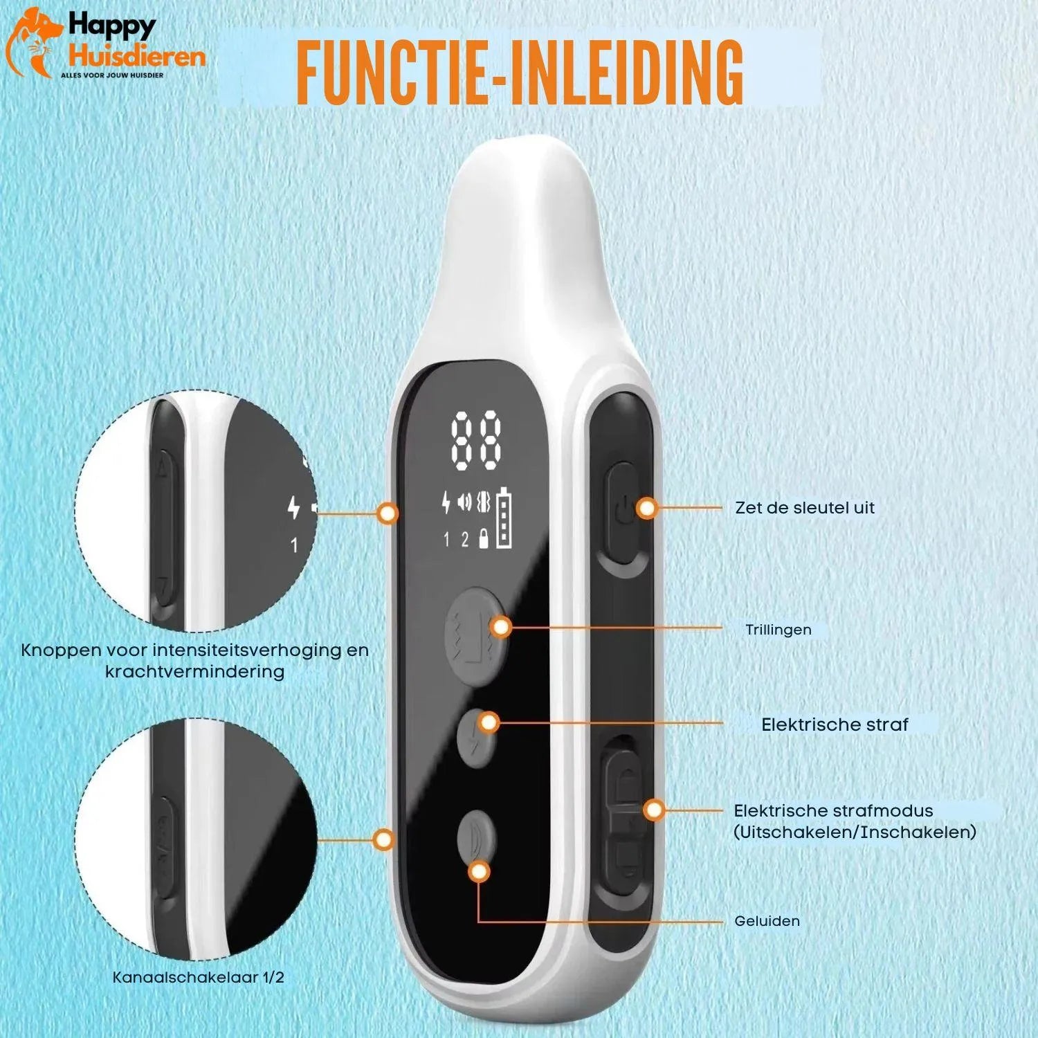 TrainerTech Pro | Waterdichte Oplaadbare Hondentrainingshalsband met Afstandsbediening