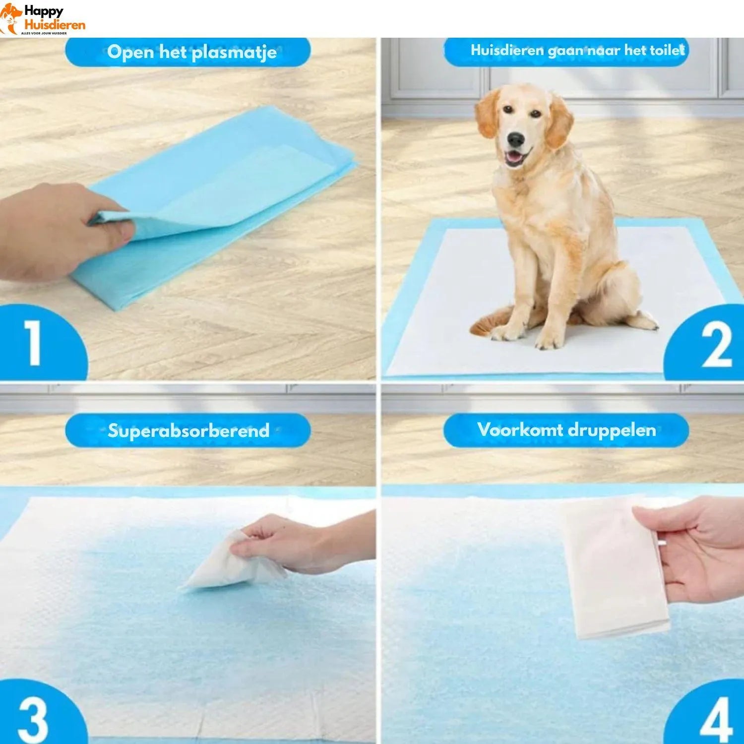 Trainingsmat voor Honden | Extra Absorberende en Hygiënische Puppypad met 5-Laags Bescherming