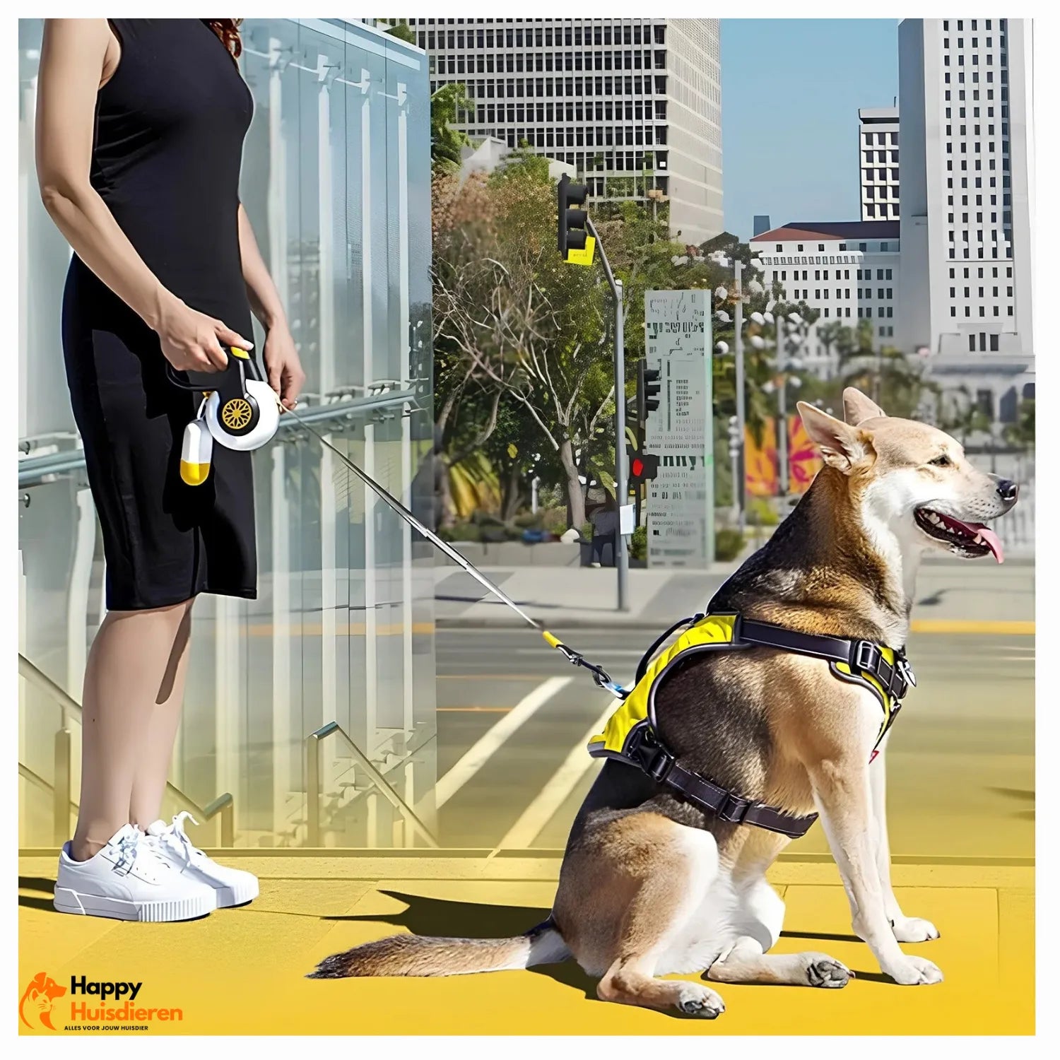 Veiligheidslijn Pro | Automatische, explosieveilige intrekbare hondenriem voor middelgrote tot grote honden