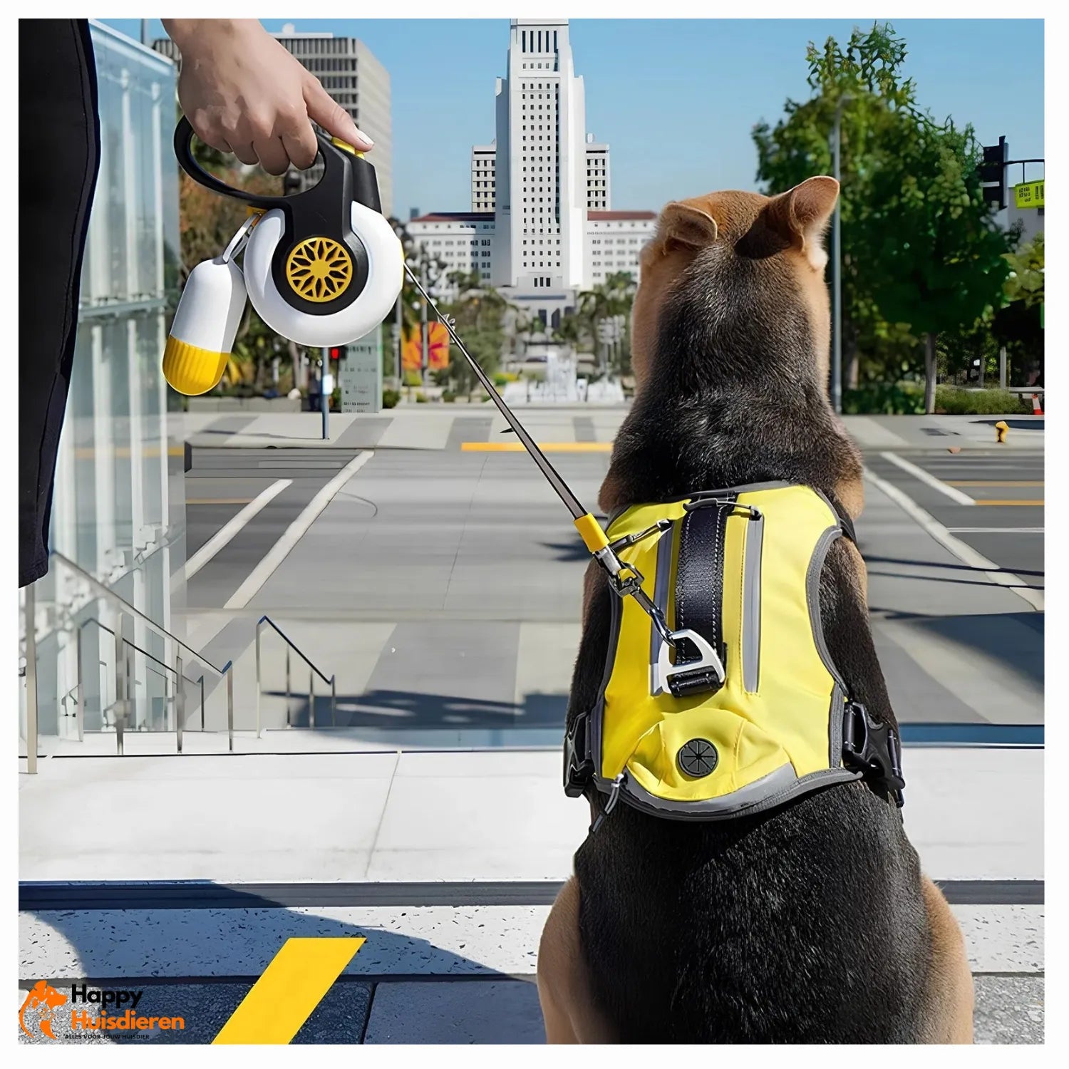 Veiligheidslijn Pro | Automatische, explosieveilige intrekbare hondenriem voor middelgrote tot grote honden