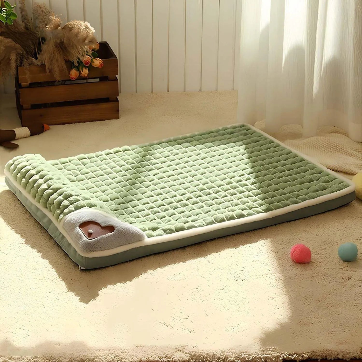Warme Winter Nest | Luxe Geruite Bed Voor Huisdieren