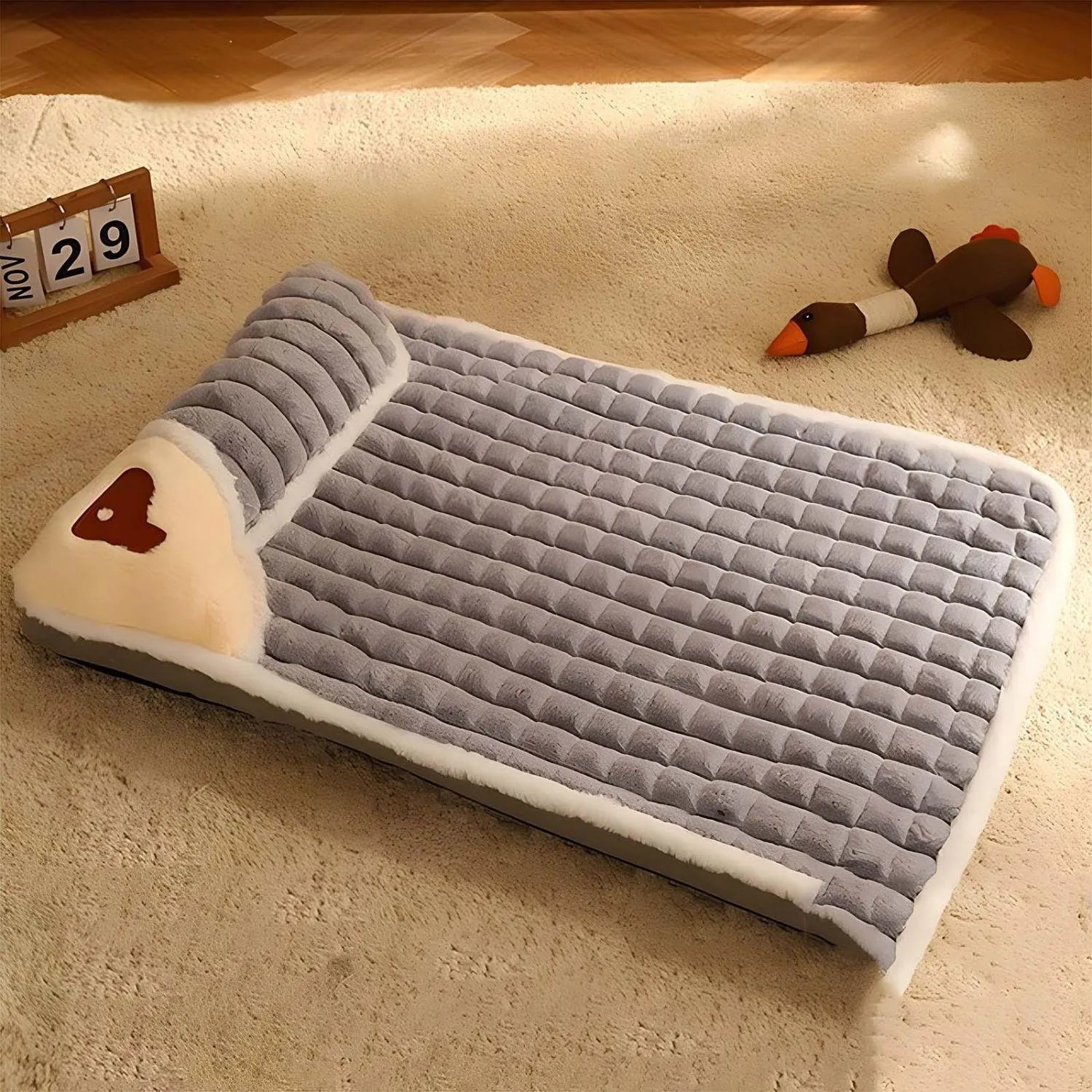 Warme Winter Nest | Luxe Geruite Bed Voor Huisdieren