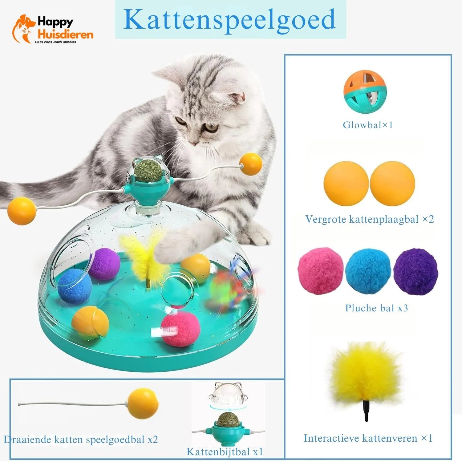 WhirlPlay Set | Interactieve puzzel voor nieuwsgierige huisdieren