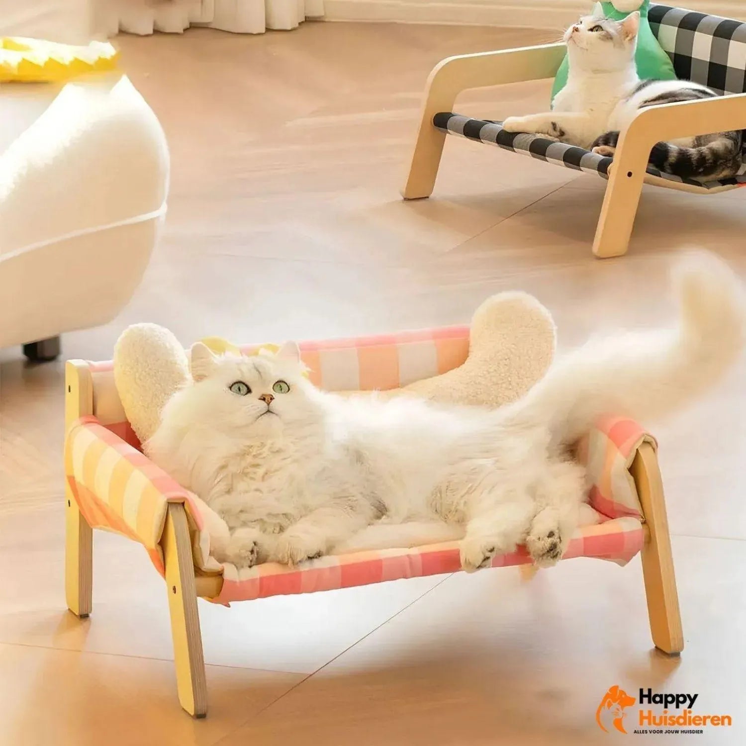 WoodyRest Bench | Luxe Geruite Bank voor Katten en Kleine Honden