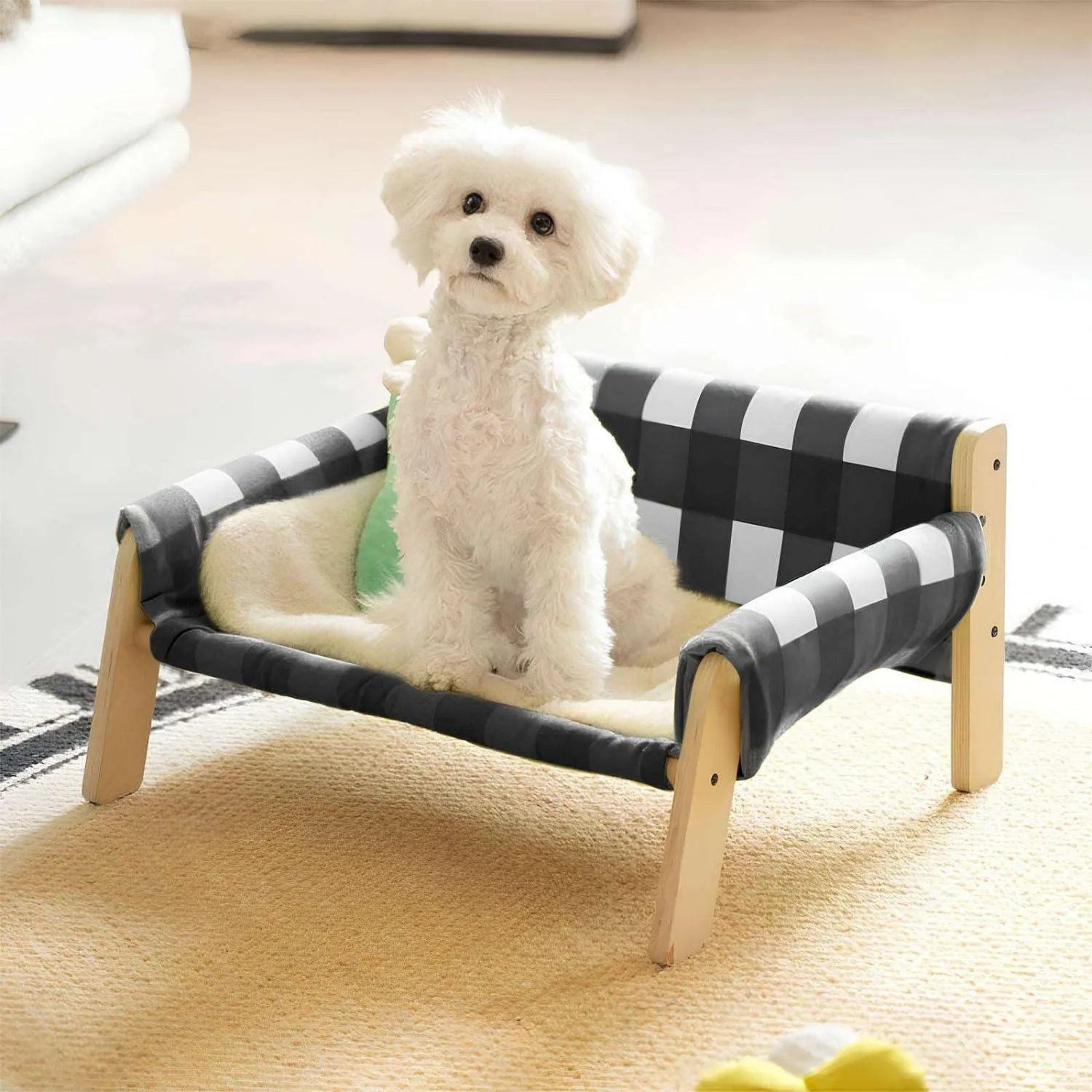 WoodyRest Bench | Luxe Geruite Bank voor Katten en Kleine Honden