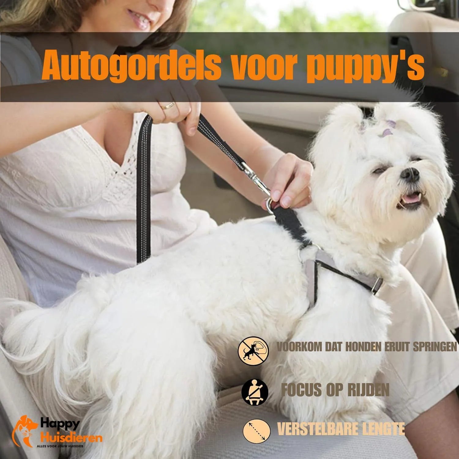 WoofBelt | Verstelbare Hondengordel voor Auto – Veilig & Comfortabel Reizen