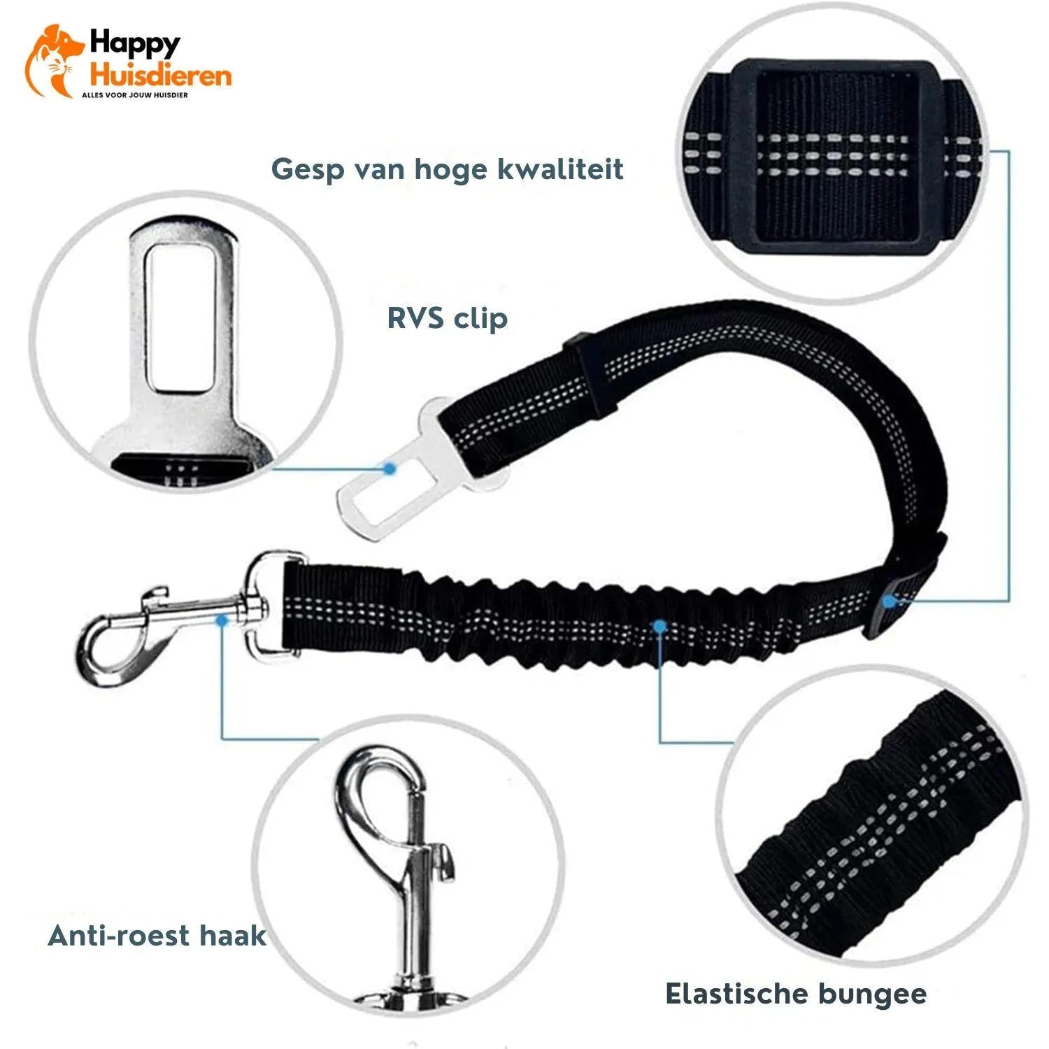 WoofBelt | Verstelbare Hondengordel voor Auto – Veilig & Comfortabel Reizen