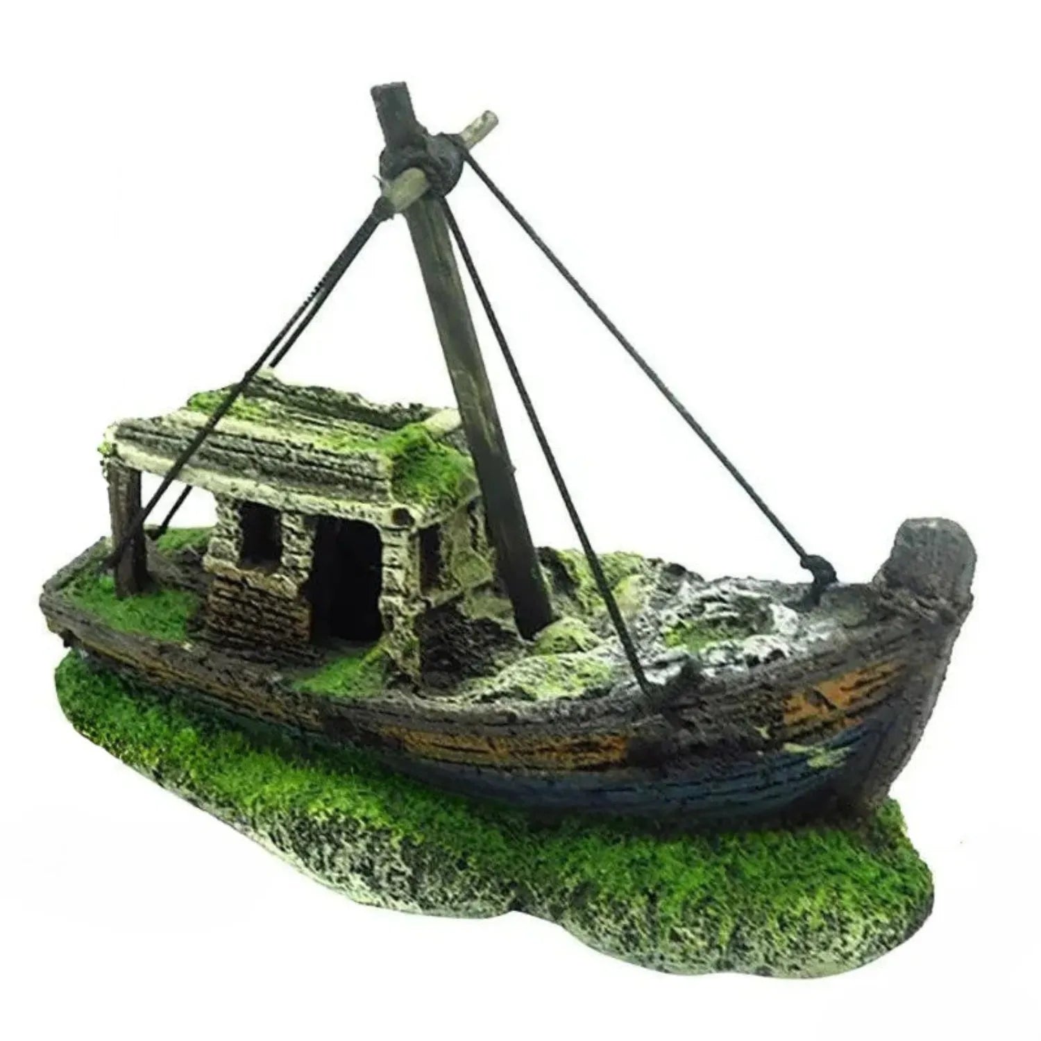 Zeeschat Vondst Aquariumdecoratie | Piraten Wrak Ornament van Hars
