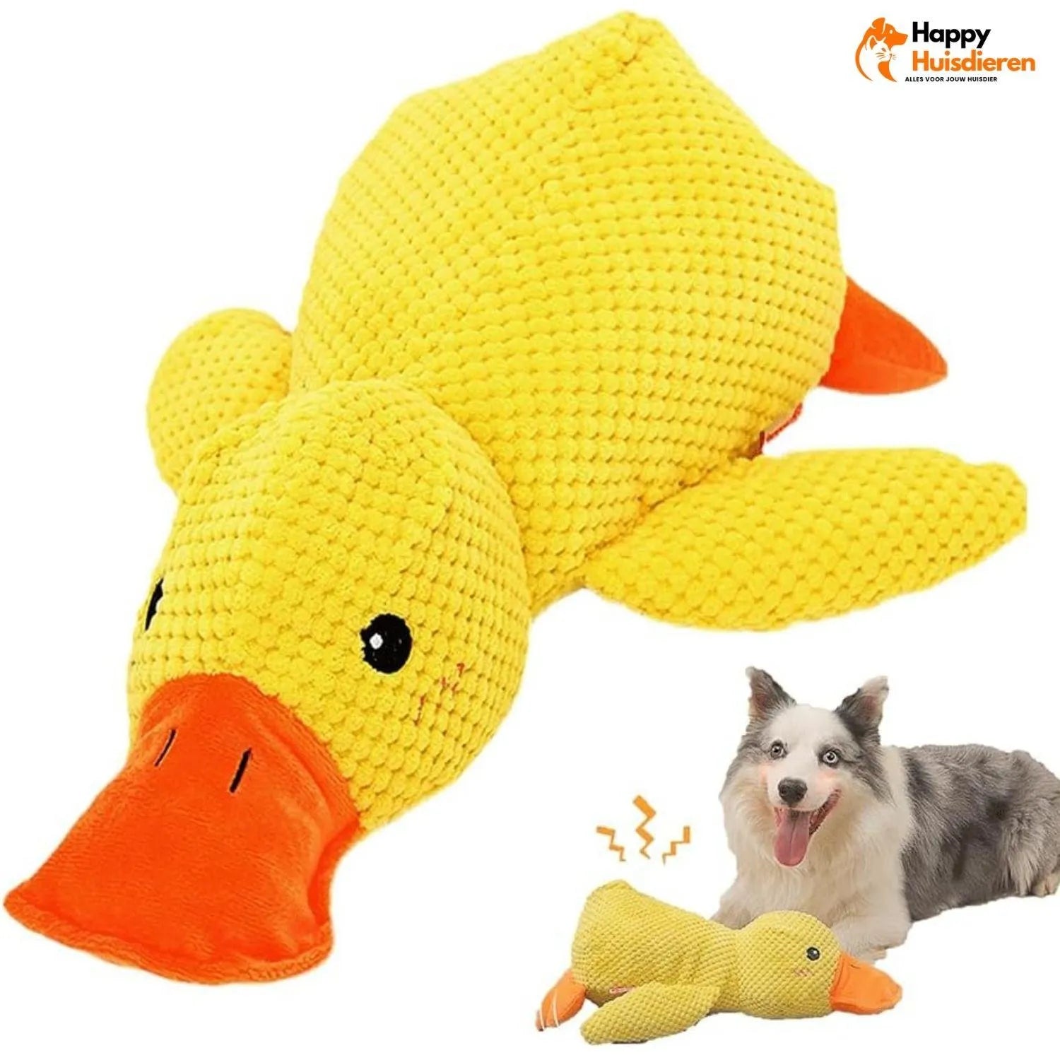 ZenDuck | Kalmerende Hondenknuffel met Geluid & Zachte Vulling