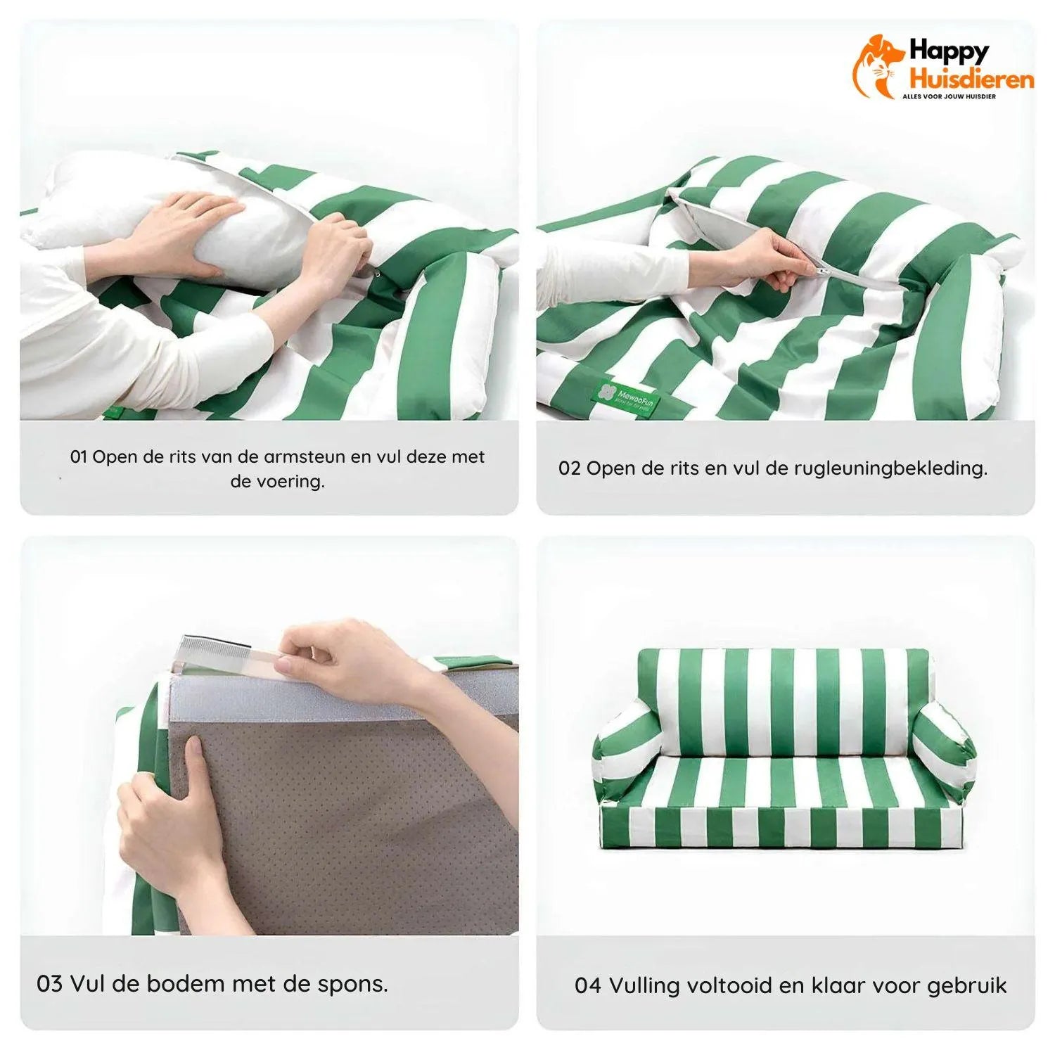ZomerBries Sofa | Verkoelende Waterbestendige Honden- en Kattenbank met Gestreept Ontwerp