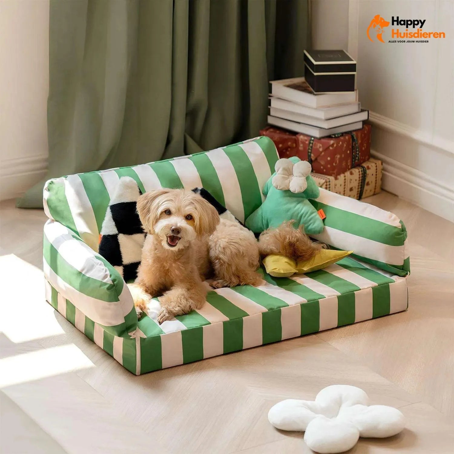 ZomerBries Sofa | Verkoelende Waterbestendige Honden- en Kattenbank met Gestreept Ontwerp