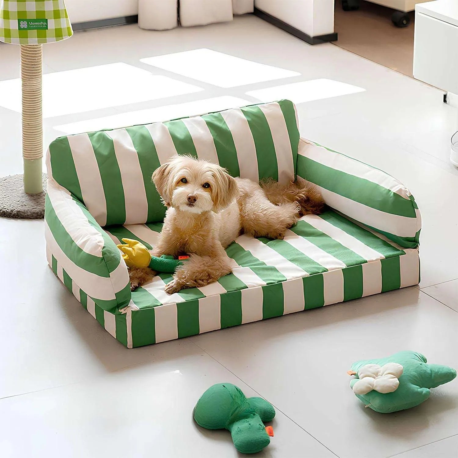 ZomerBries Sofa | Verkoelende Waterbestendige Honden- en Kattenbank met Gestreept Ontwerp