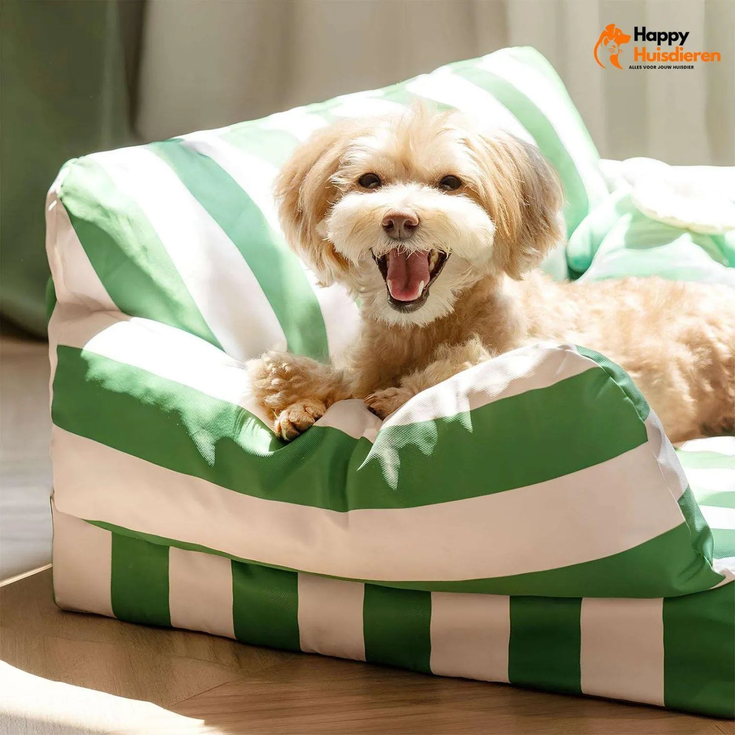 ZomerBries Sofa | Verkoelende Waterbestendige Honden- en Kattenbank met Gestreept Ontwerp