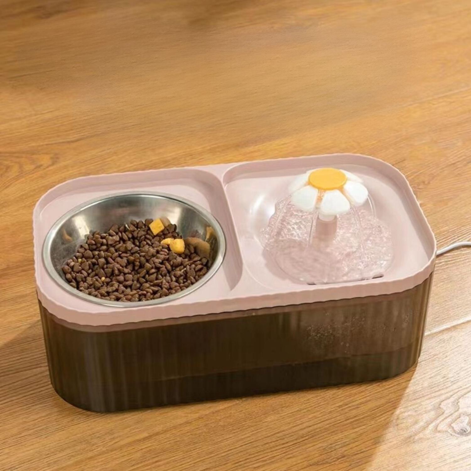Drinkbak en voerbak met stromend water voor katten en kleine honden