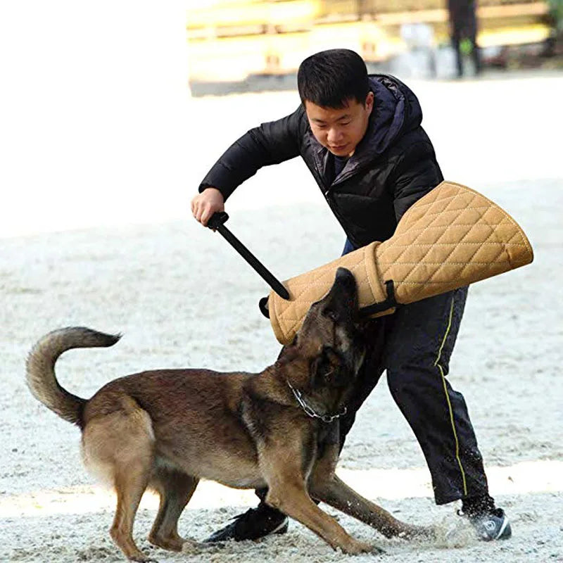 Duurzame jute trainingsmouw met handvat voor hondenbeetbescherming en training