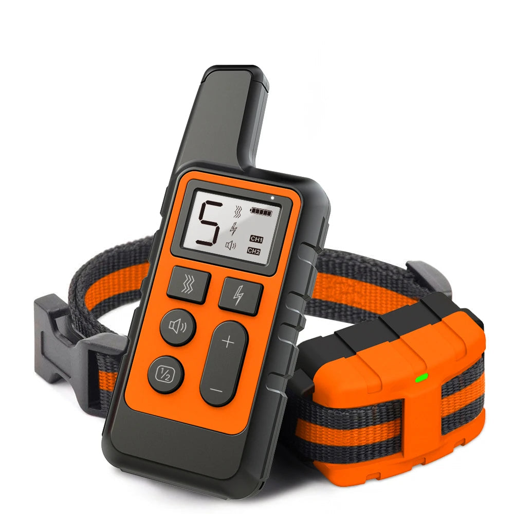 Oplaadbare halsband voor honden met afstandsbediening voor het trainen en beheersen van blaffen