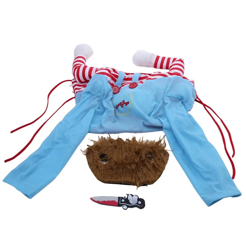 Grappig Chucky kostuum voor honden voor Halloween feest