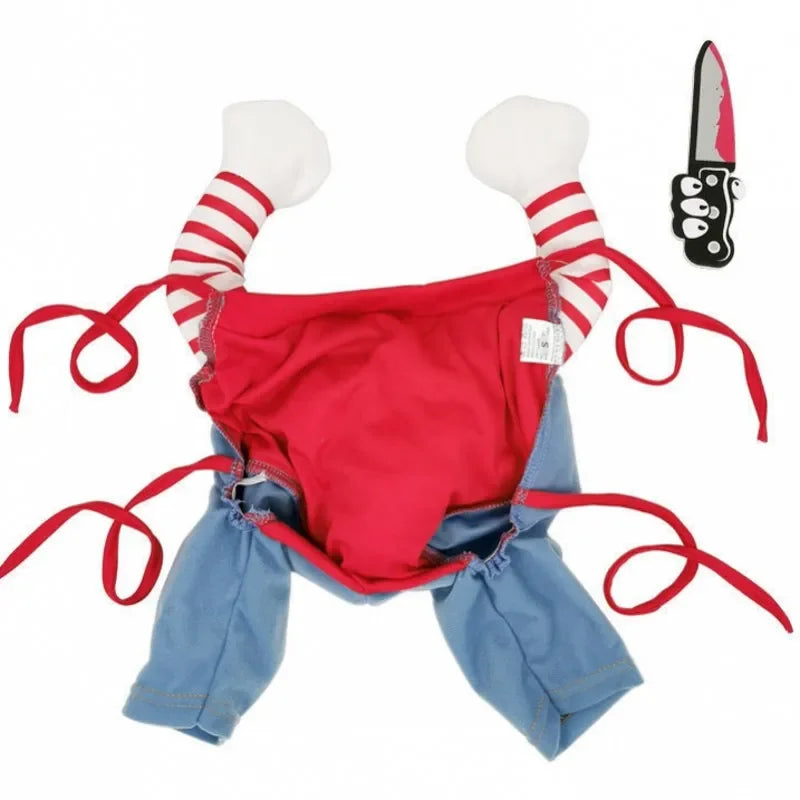 Grappig Chucky kostuum voor honden voor Halloween feest