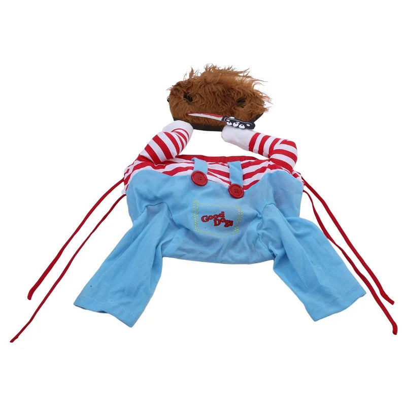 Grappig Chucky kostuum voor honden voor Halloween feest