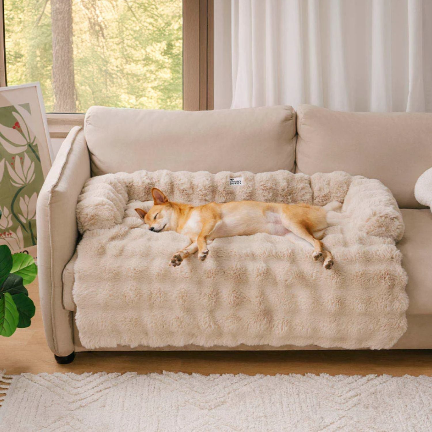 Comfortabel pluche bankbed voor honden en katten in huis