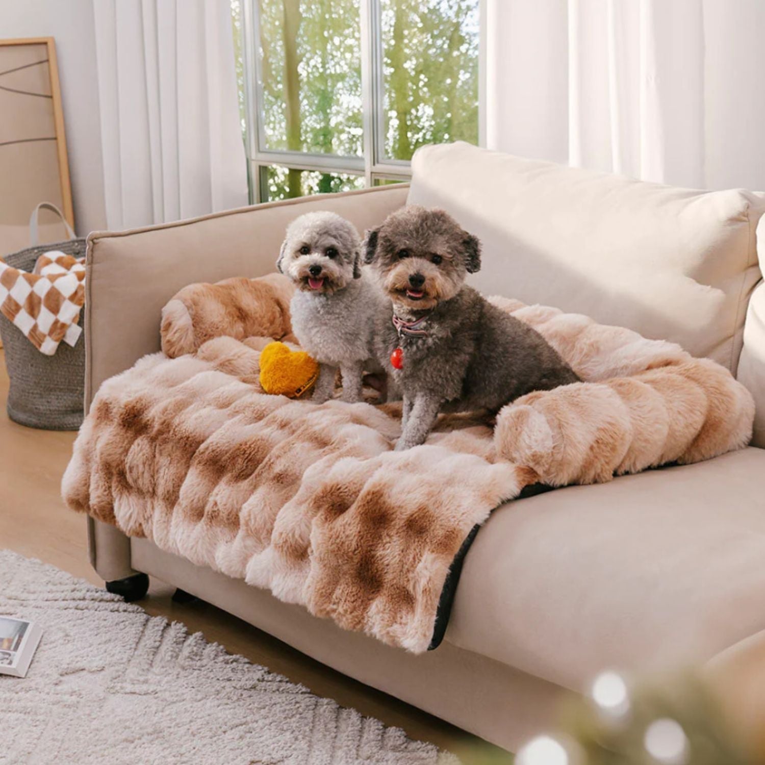 Comfortabel pluche bankbed voor honden en katten in huis