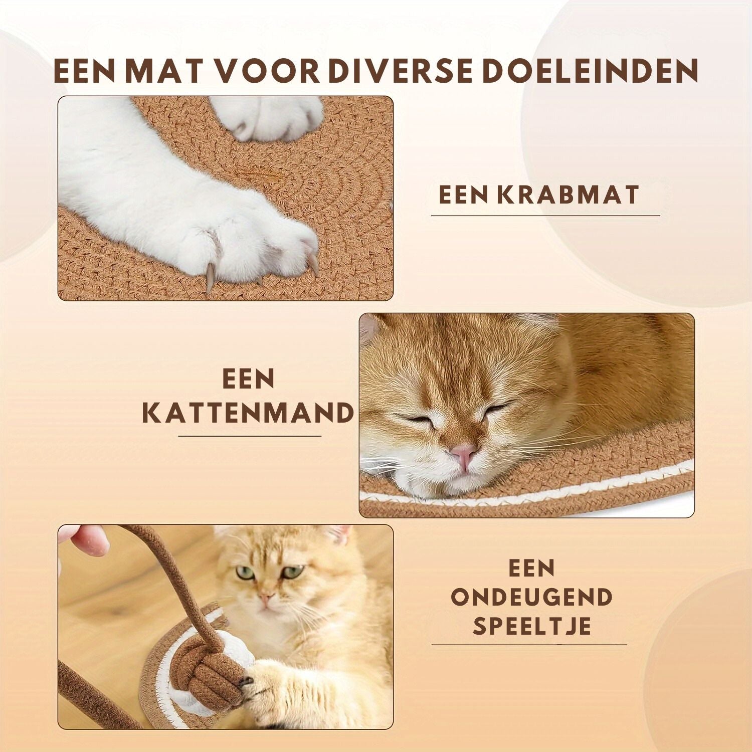 Duurzame katoenen krabmat voor katten om plezierig te krabben