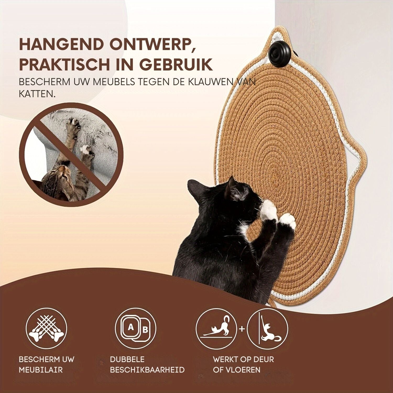 Duurzame katoenen krabmat voor katten om plezierig te krabben