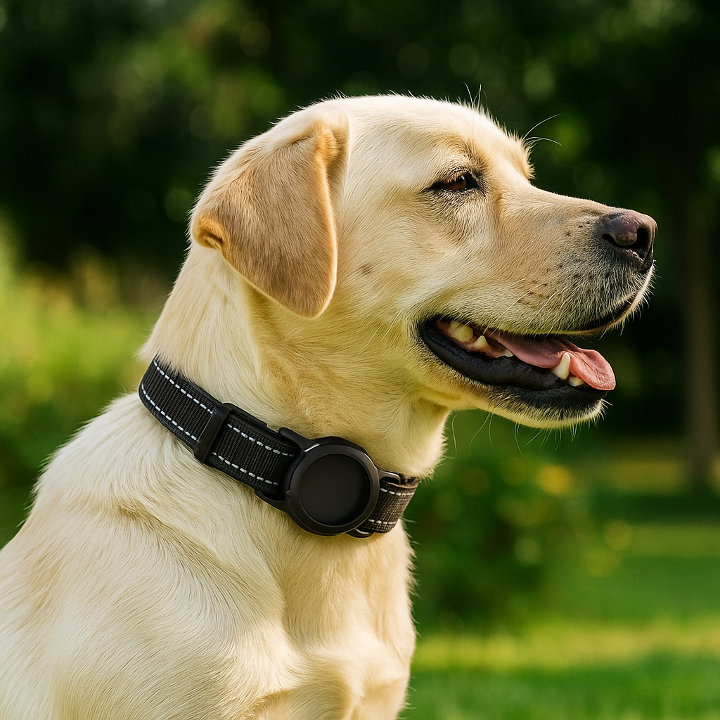 Reflecterende halsband met geïntegreerde AirTag houder voor veiligheid van huisdieren