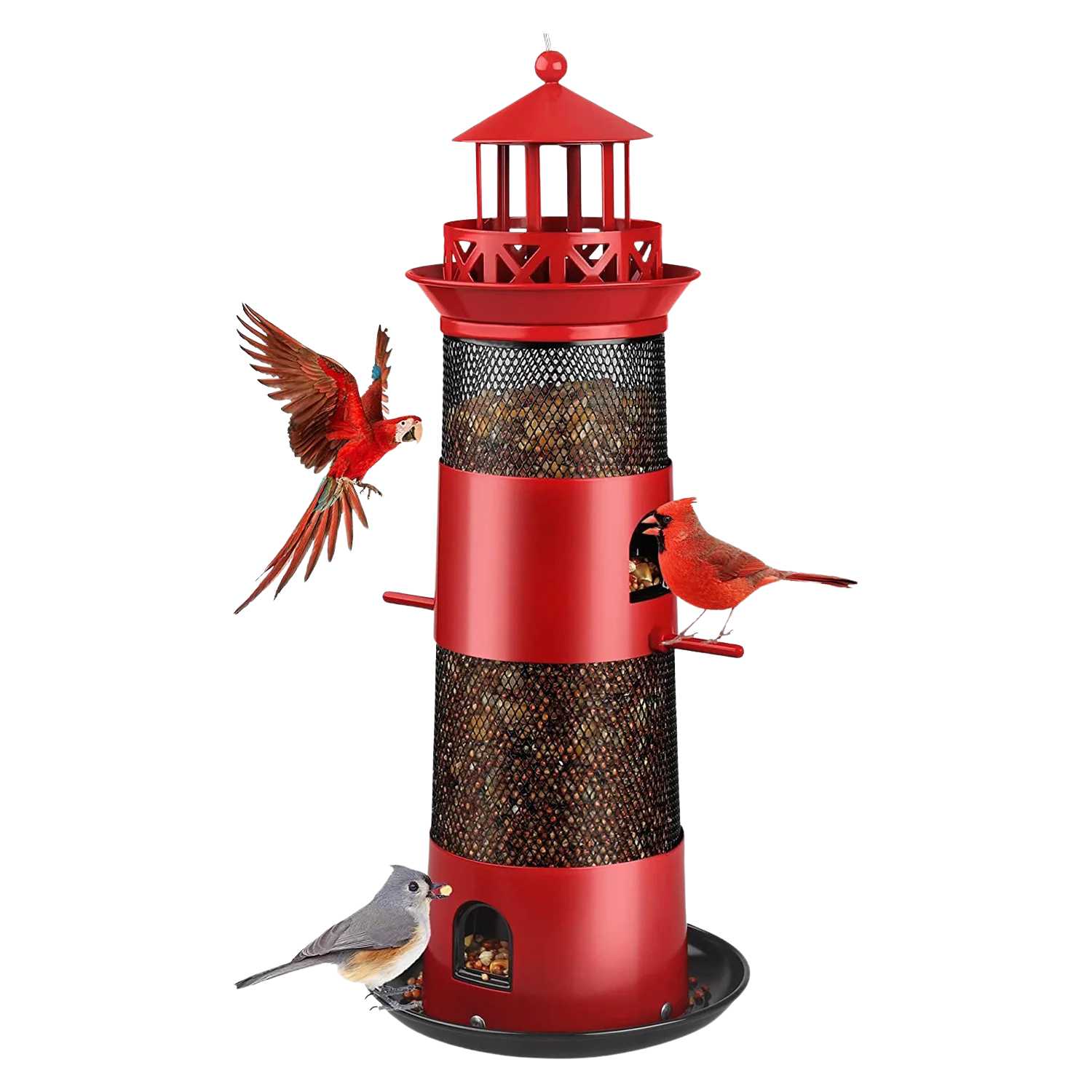 Decoratieve vogelvoeder in de vorm van een vuurtoren voor buitengebruik