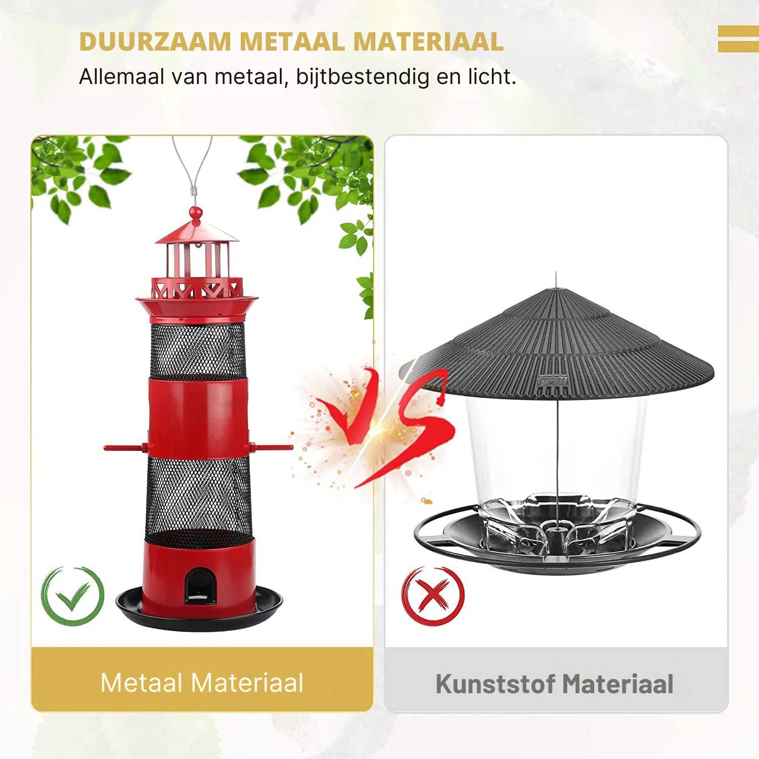 Decoratieve vogelvoeder in de vorm van een vuurtoren voor buitengebruik