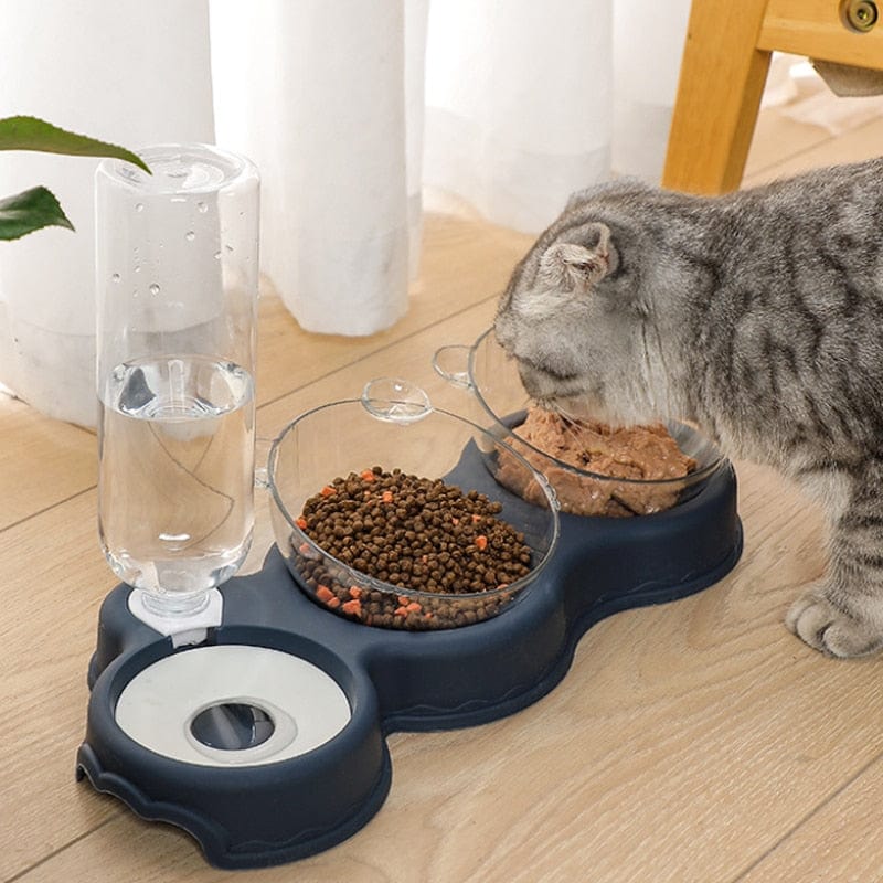 3-in-1 voerbak en waterdispenser voor katten en kleine honden