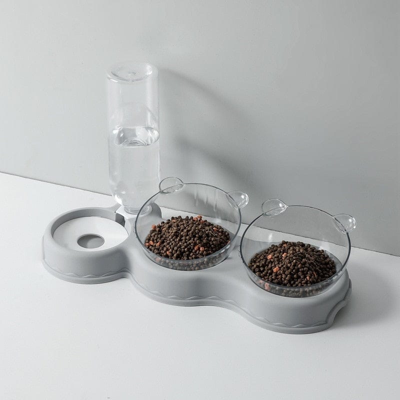 3-in-1 voerbak en waterdispenser voor katten en kleine honden