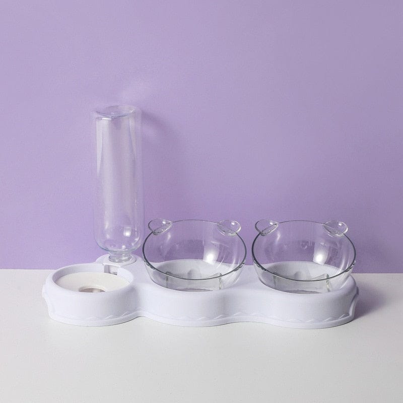 3-in-1 voerbak en waterdispenser voor katten en kleine honden