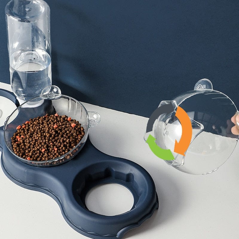 3-in-1 voerbak en waterdispenser voor katten en kleine honden