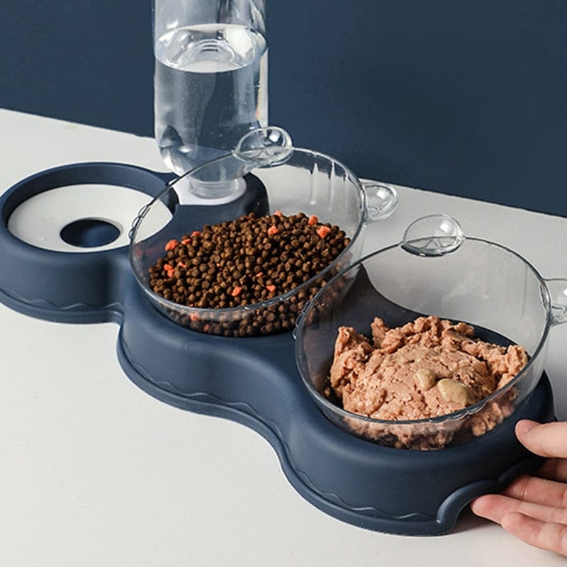 3-in-1 voerbak en waterdispenser voor katten en kleine honden