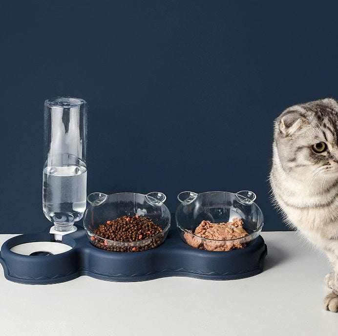3-in-1 voerbak en waterdispenser voor katten en kleine honden