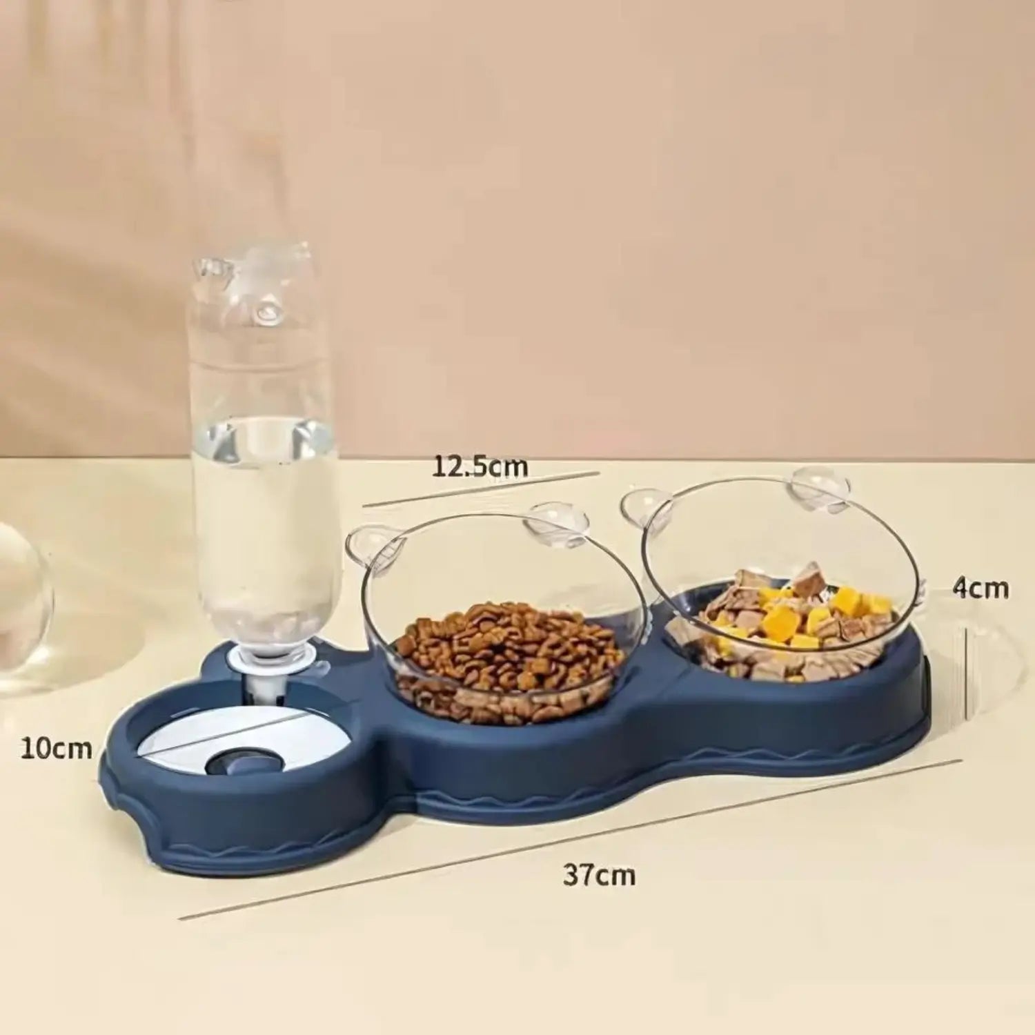3-in-1 voerbak en waterdispenser voor katten en kleine honden