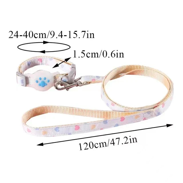 Kattenhalsband met Airtag houder voor veilige locatie tracking