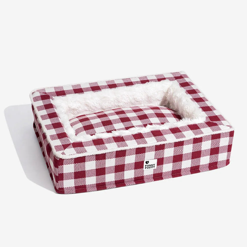 Superzacht geruit hondenbed voor extra comfort en warmte